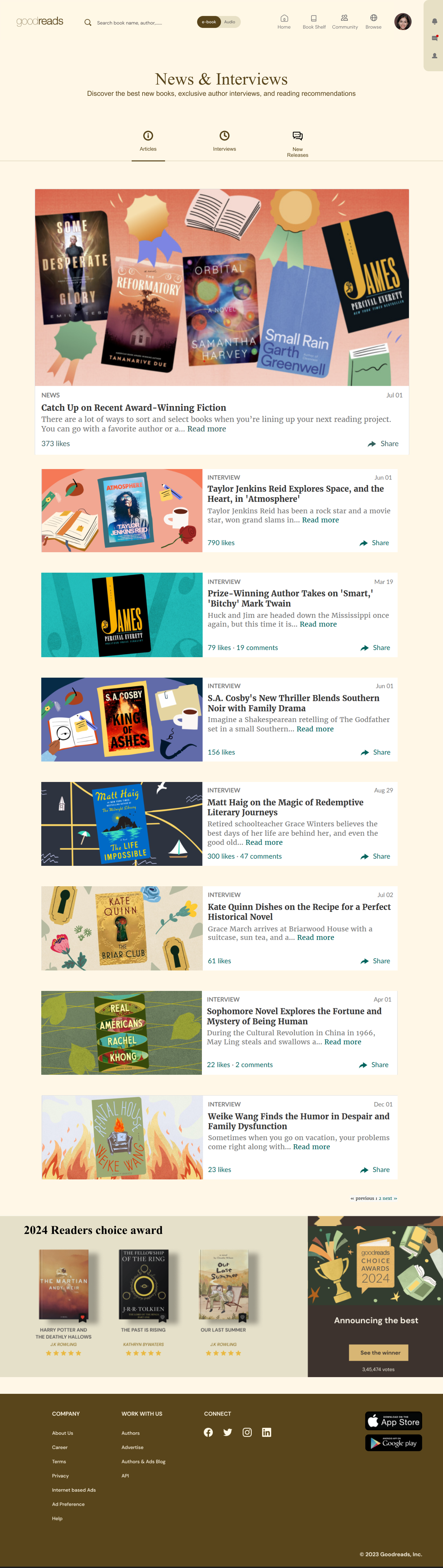 Goodreads Redesign — book detail page