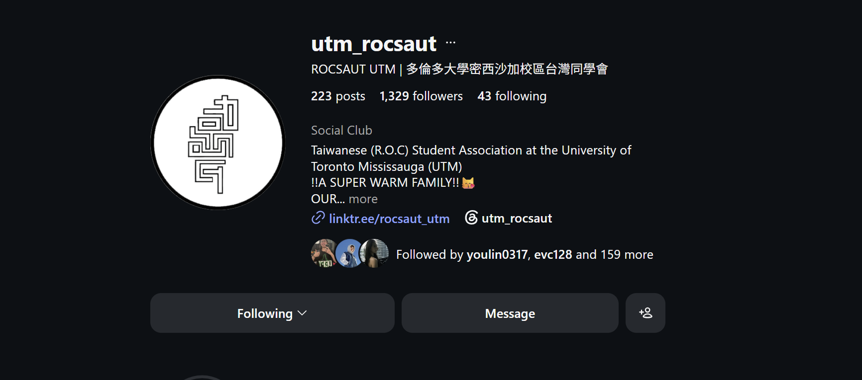 utm_rocsaut Instagram profile — 1,329 followers, 223 posts