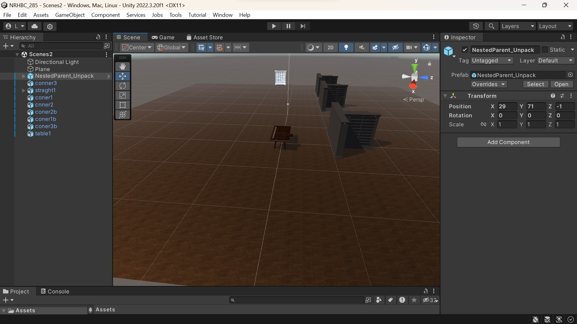 Unity — early scene setup and lighting