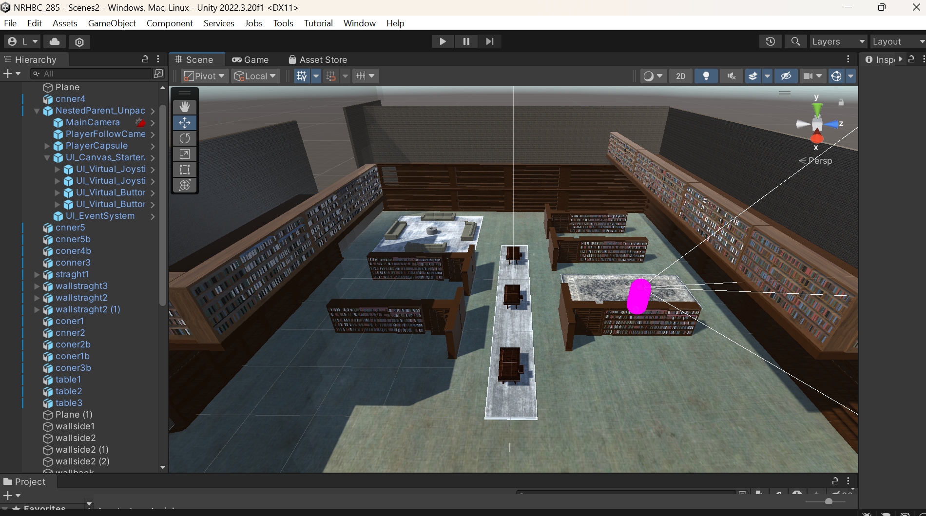 Unity — library interior overhead view with reading areas