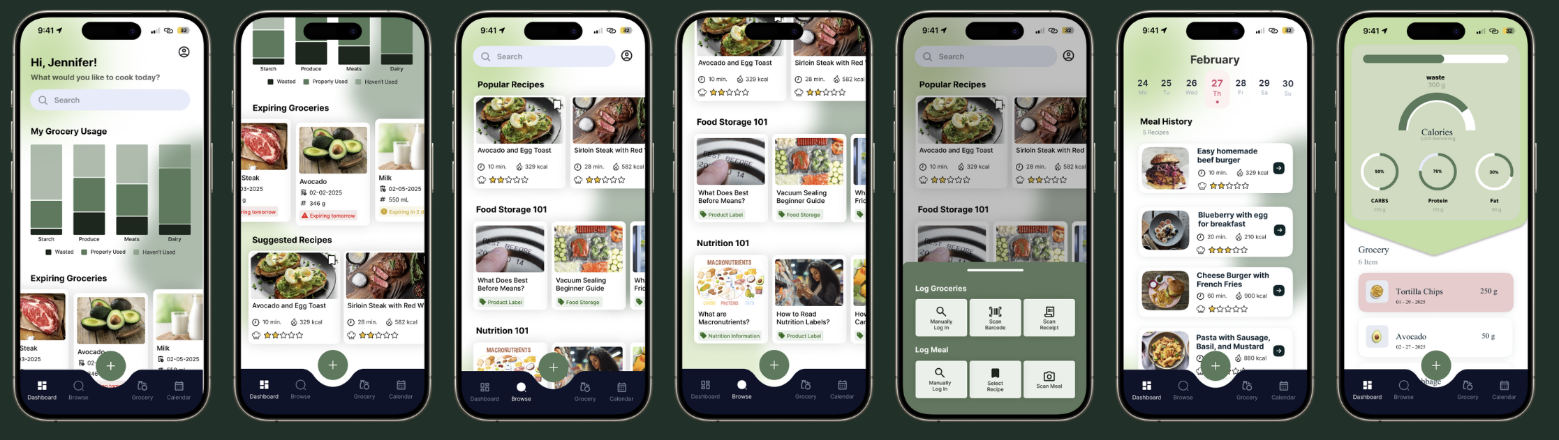 ShelfSense prototype — all seven app screens