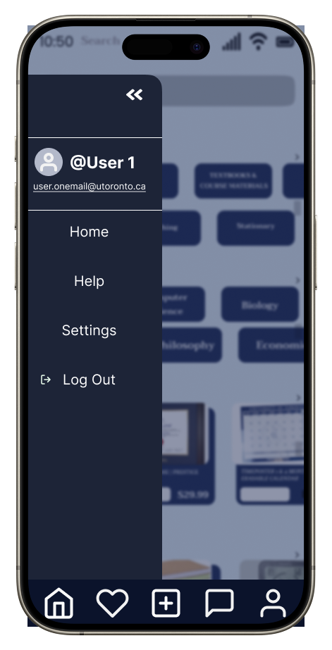 UniTrade — navigation sidebar
